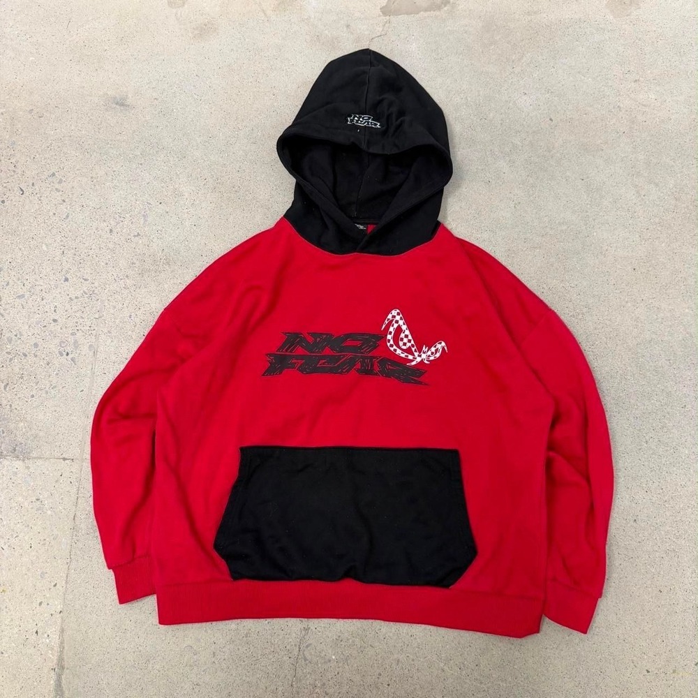 Vintage Y2K No Fear Double Sided Skate Two Tone Eyes Hoodie (Size XL)